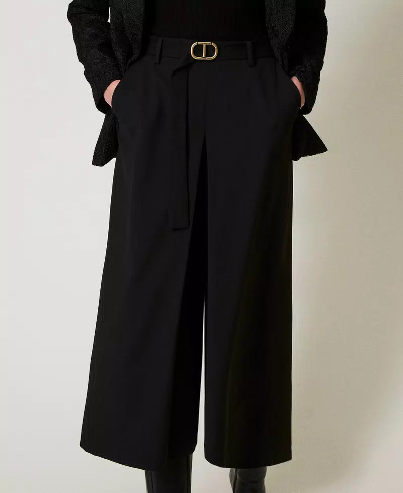 Trouser-skirt with belt