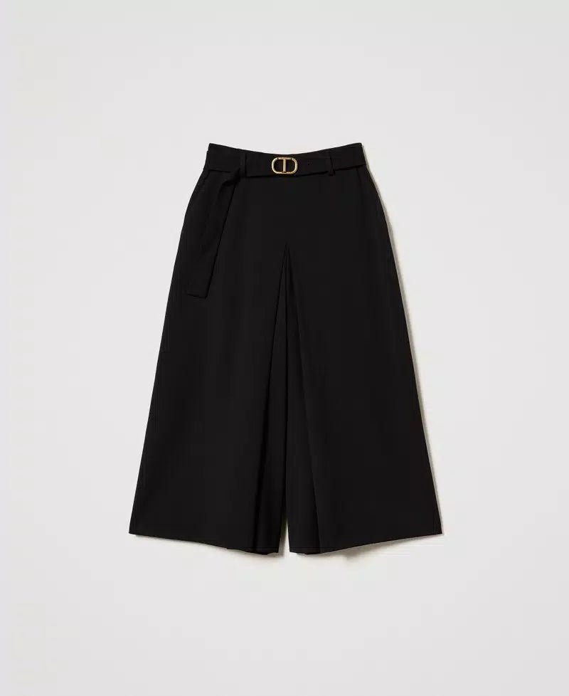 Trouser-skirt with belt
