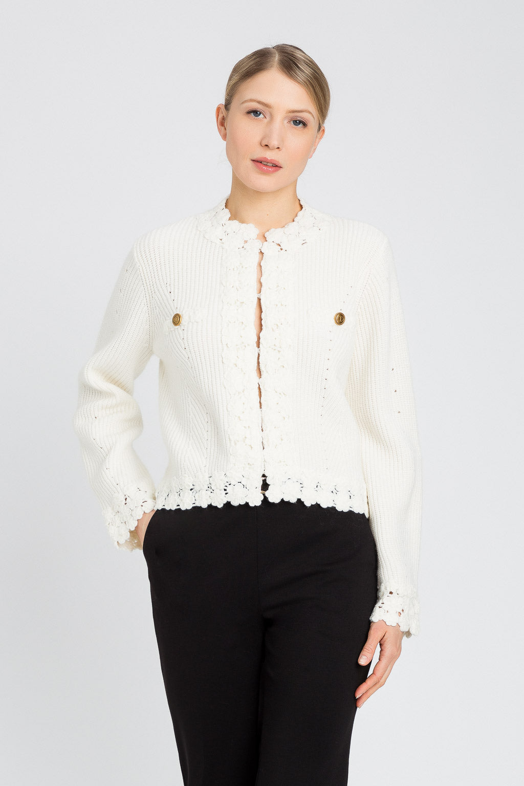 Cárdigan de punto con estampado floral