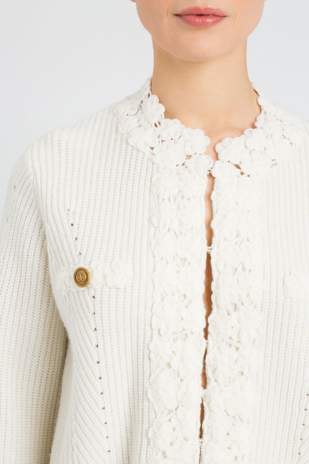 Cárdigan de punto con estampado floral
