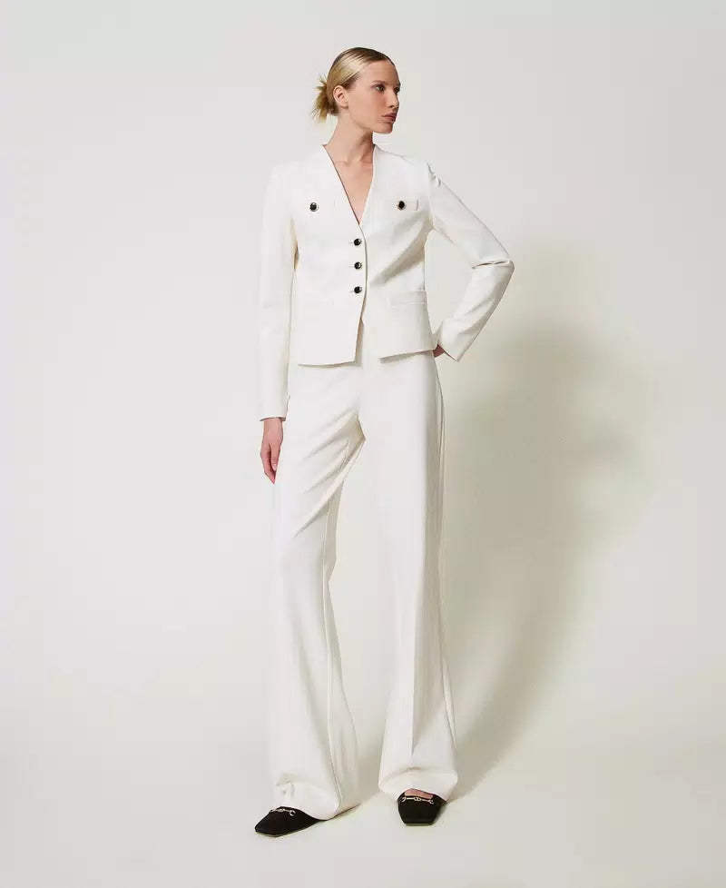 Blazer with jewel buttons
