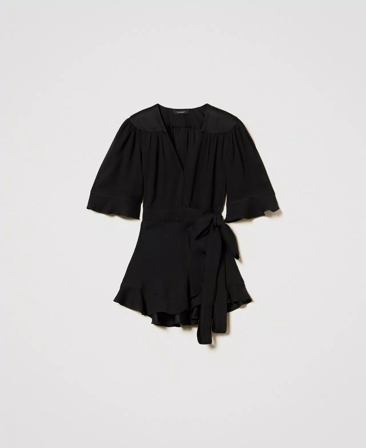 Satin wrap blouse