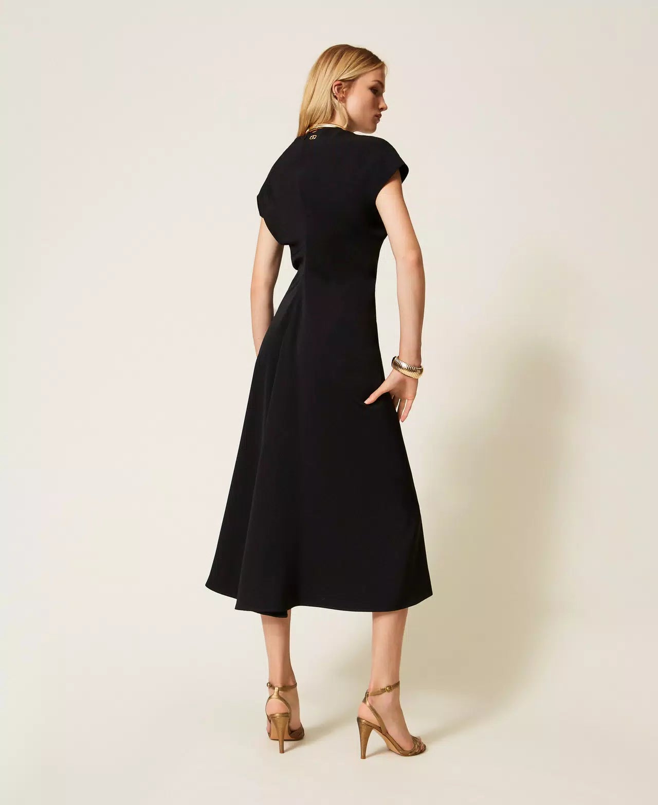 Midi dress with draping