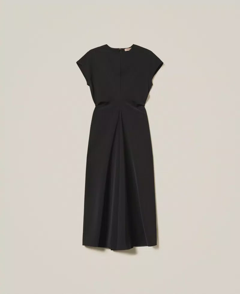 Midi dress with draping