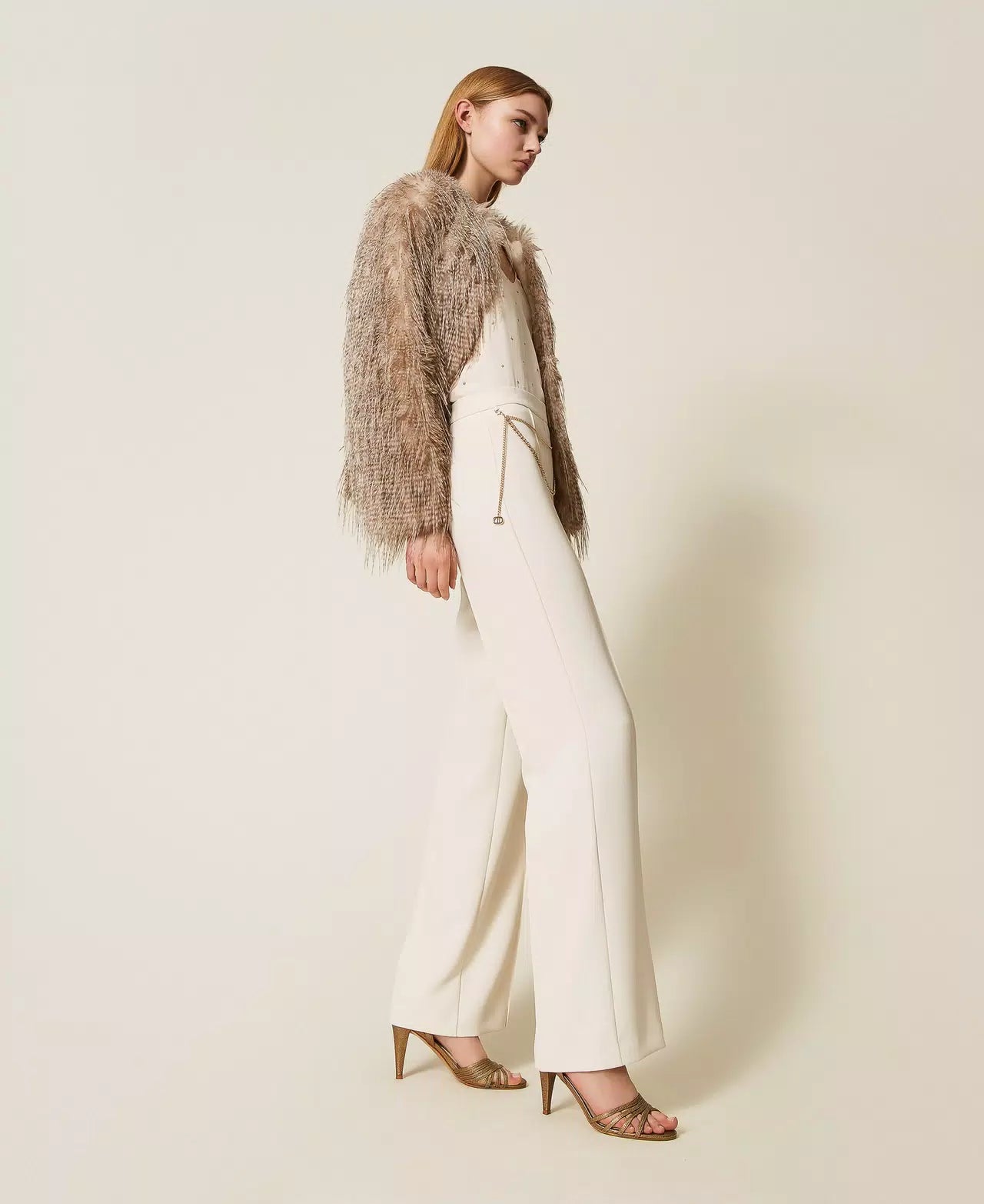 Crêpe cady trousers with belt