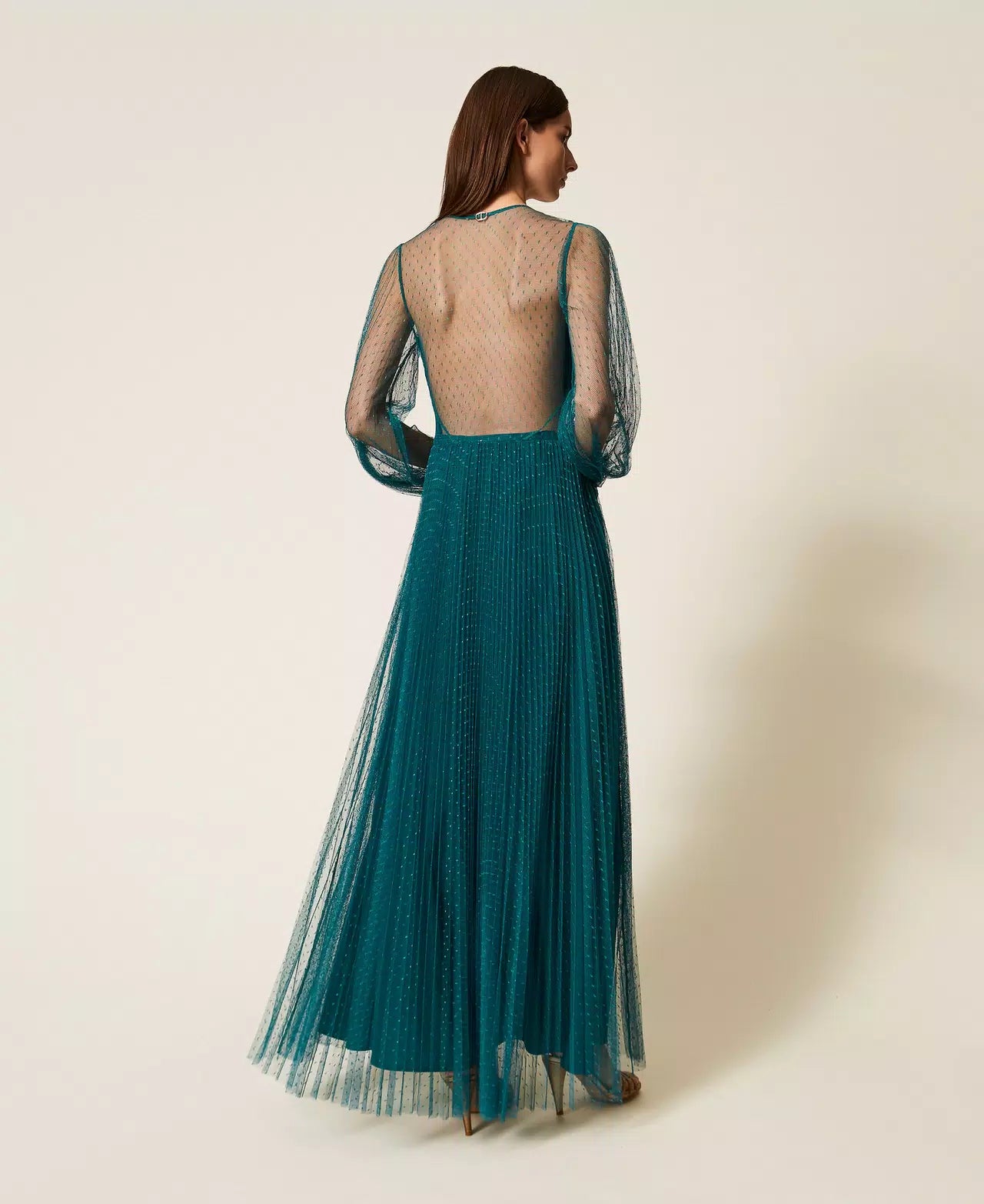 Long plumetis tulle dress
