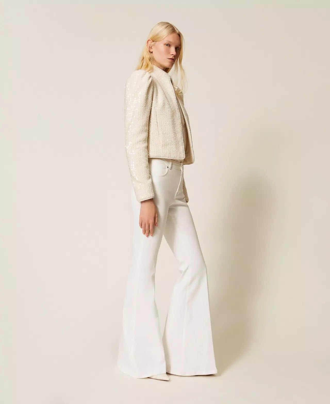 Cotton bull flared trousers