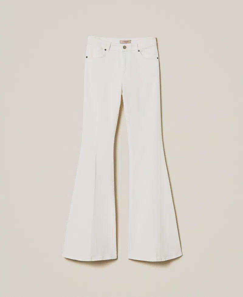 Cotton bull flared trousers