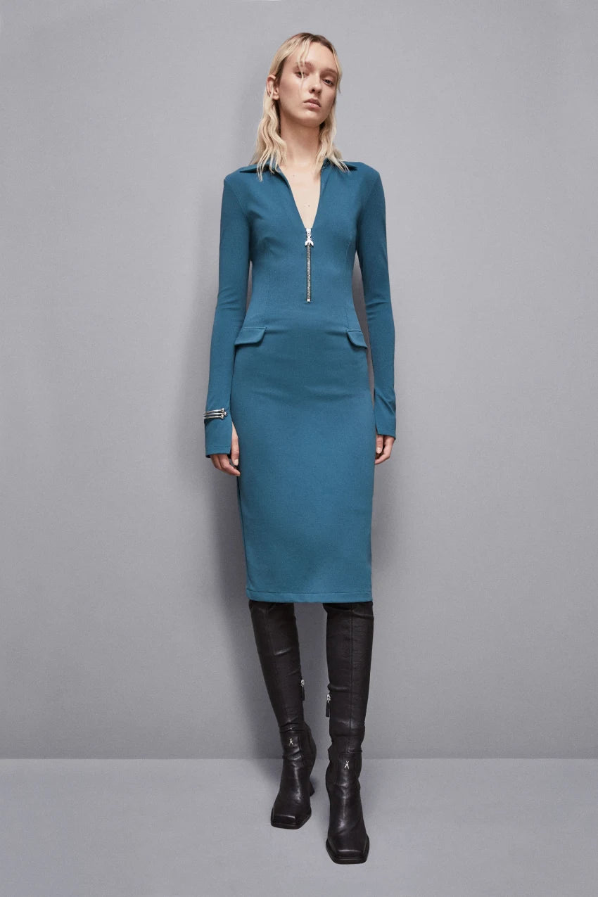Vestido midi de tela