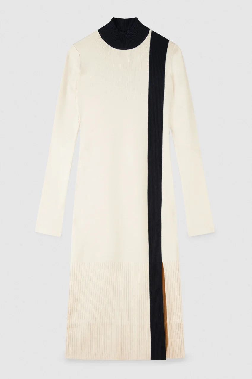Vestido midi de rayas