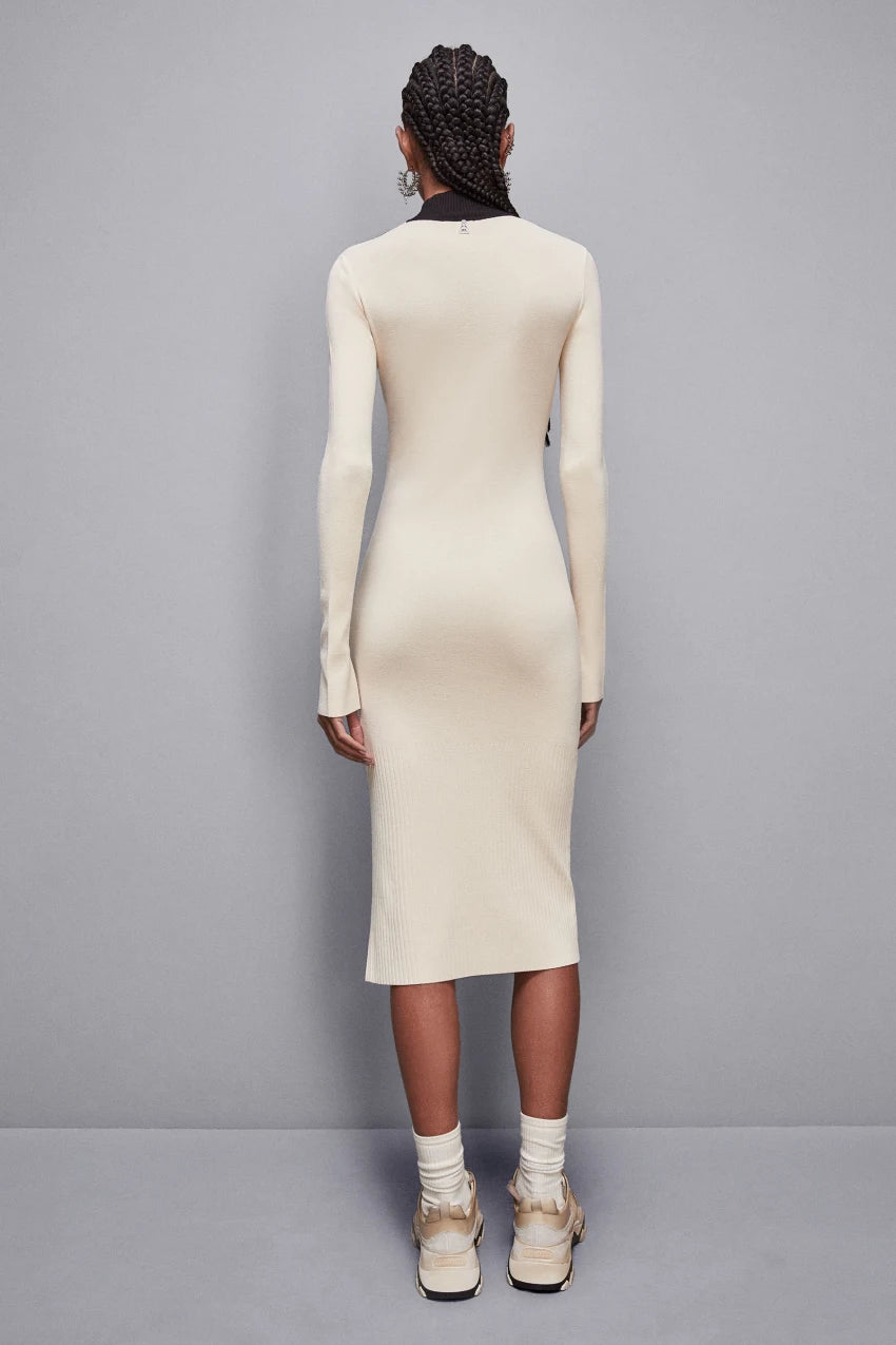 Vestido midi de rayas