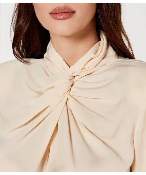 High neck crepe blouse