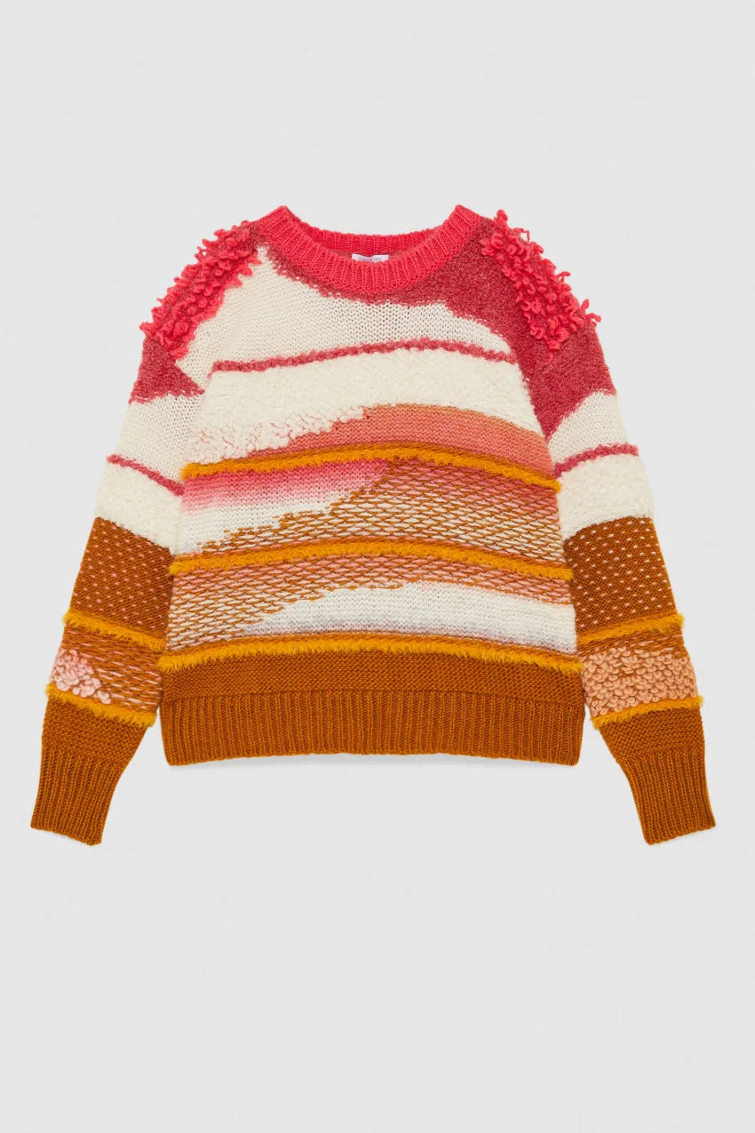 Suéter grueso y colorido