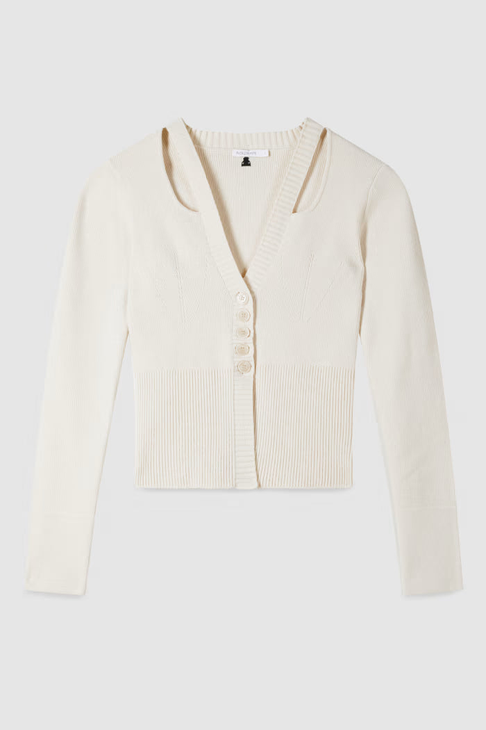 Cardigan with cut-out