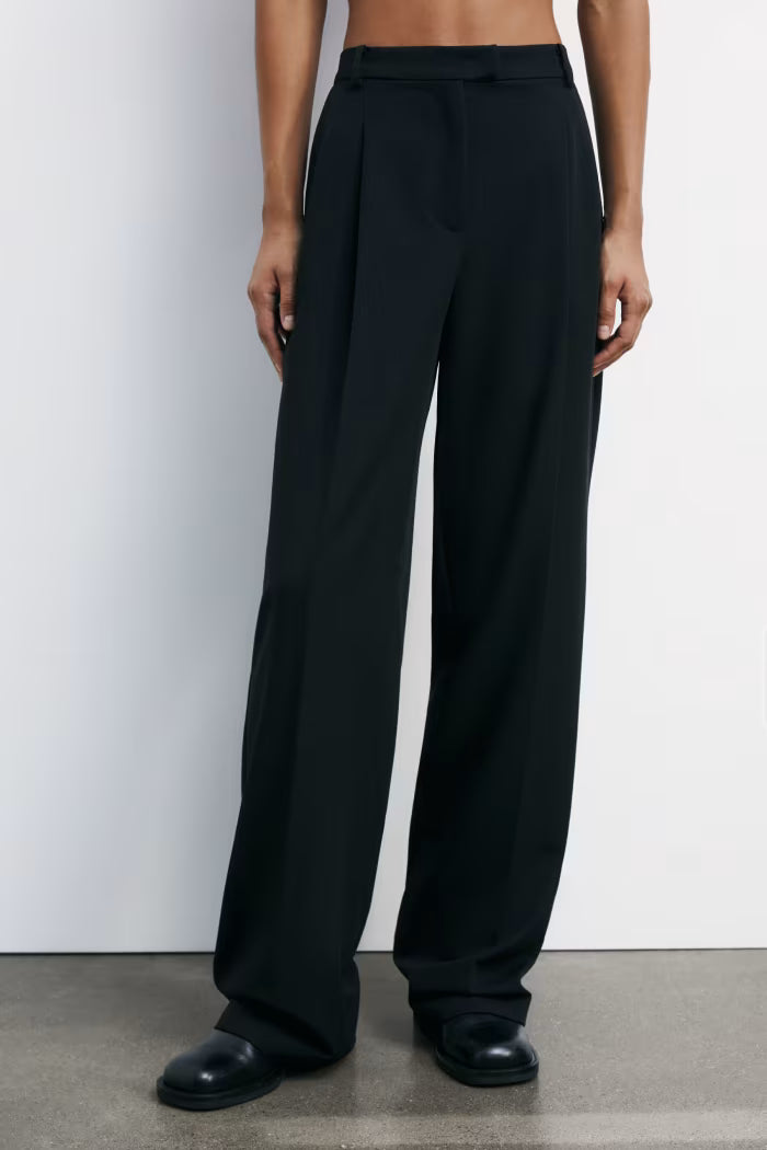 Fluid pants with pleats