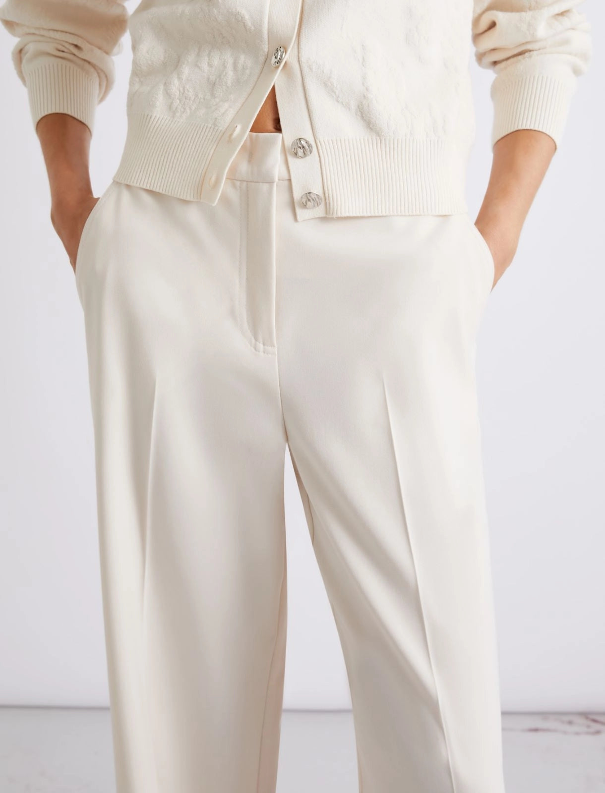 Straight-fit stretch canvas trousers