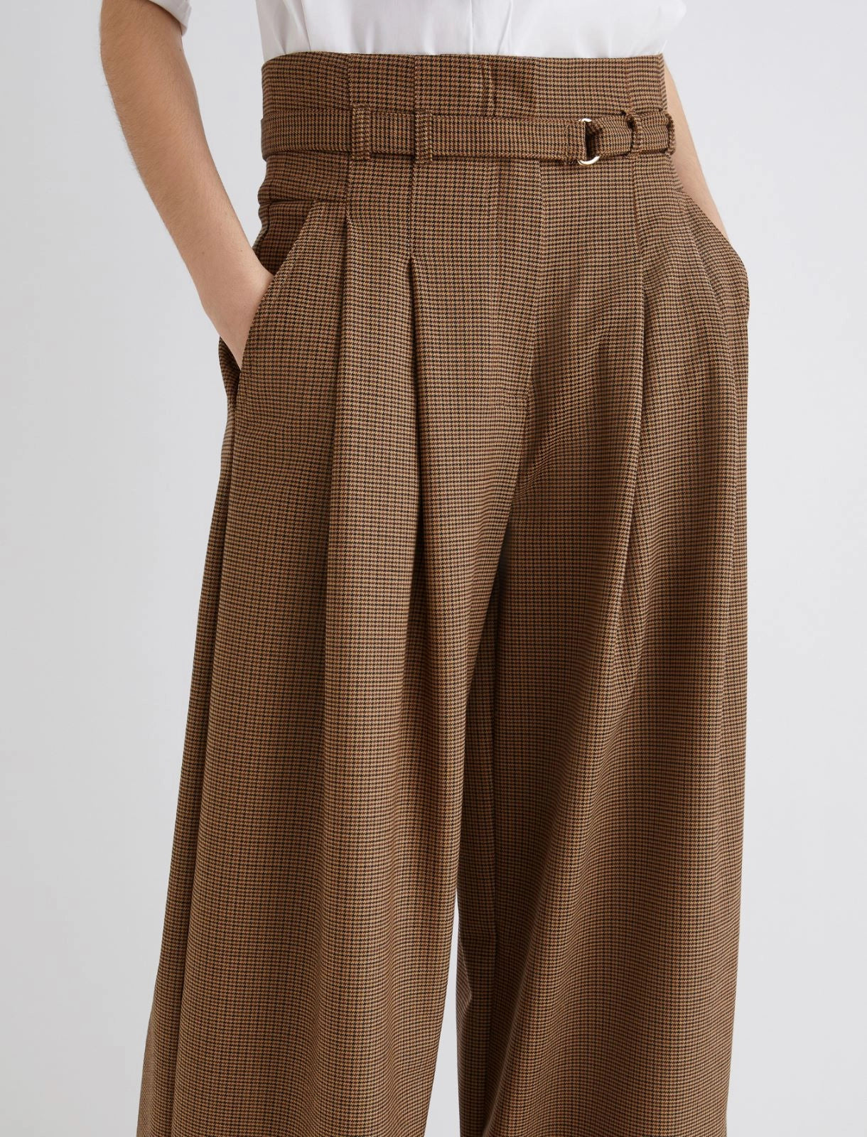 High-waisted trousers