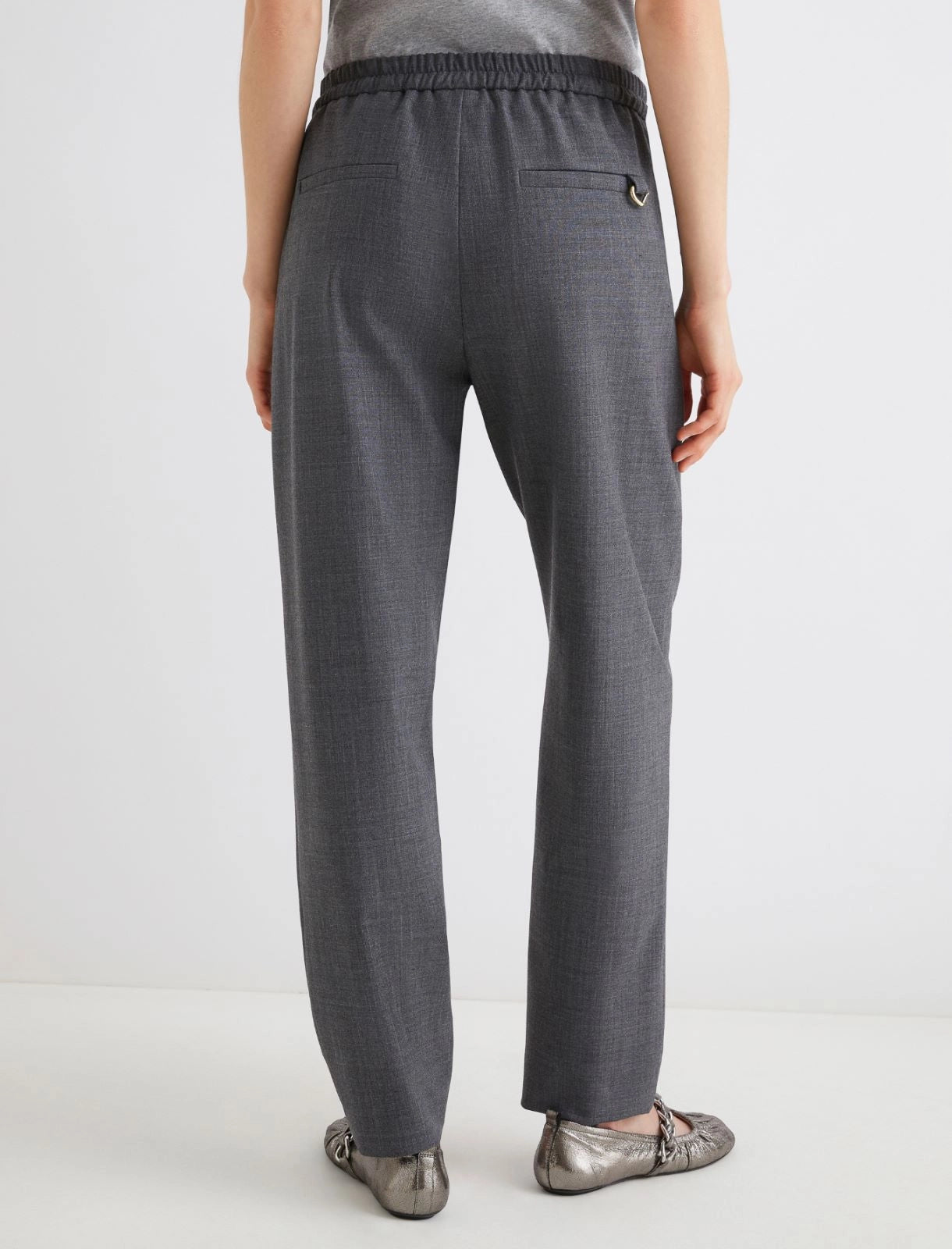Slim-fit wool-blend trousers