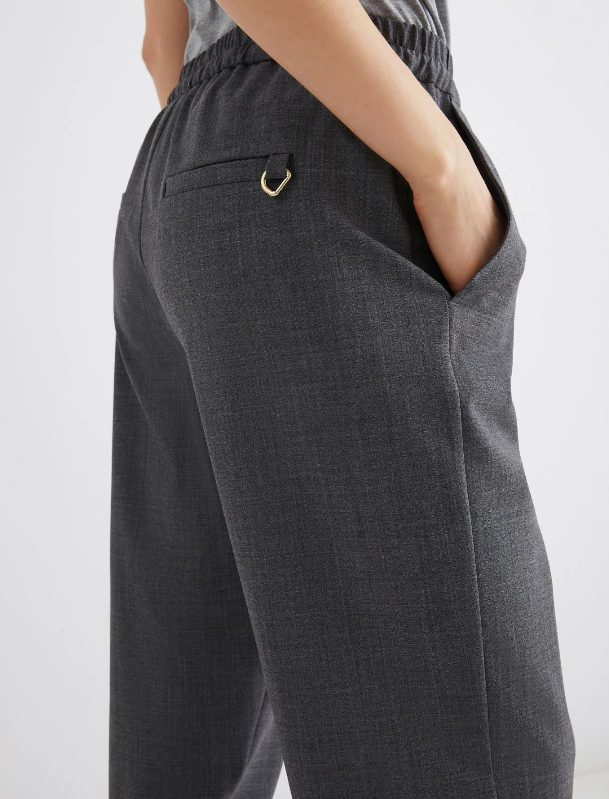 Slim-fit wool-blend trousers