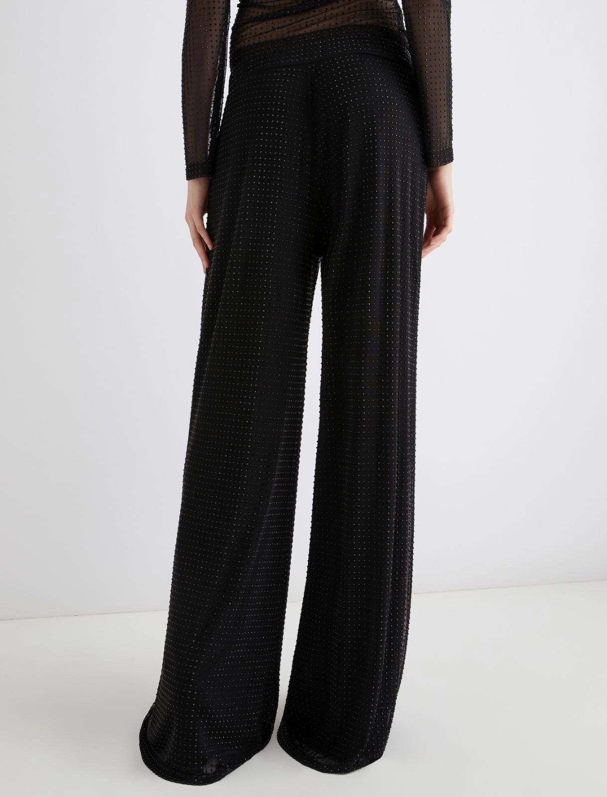 Rhinestone-detail jersey trousers
