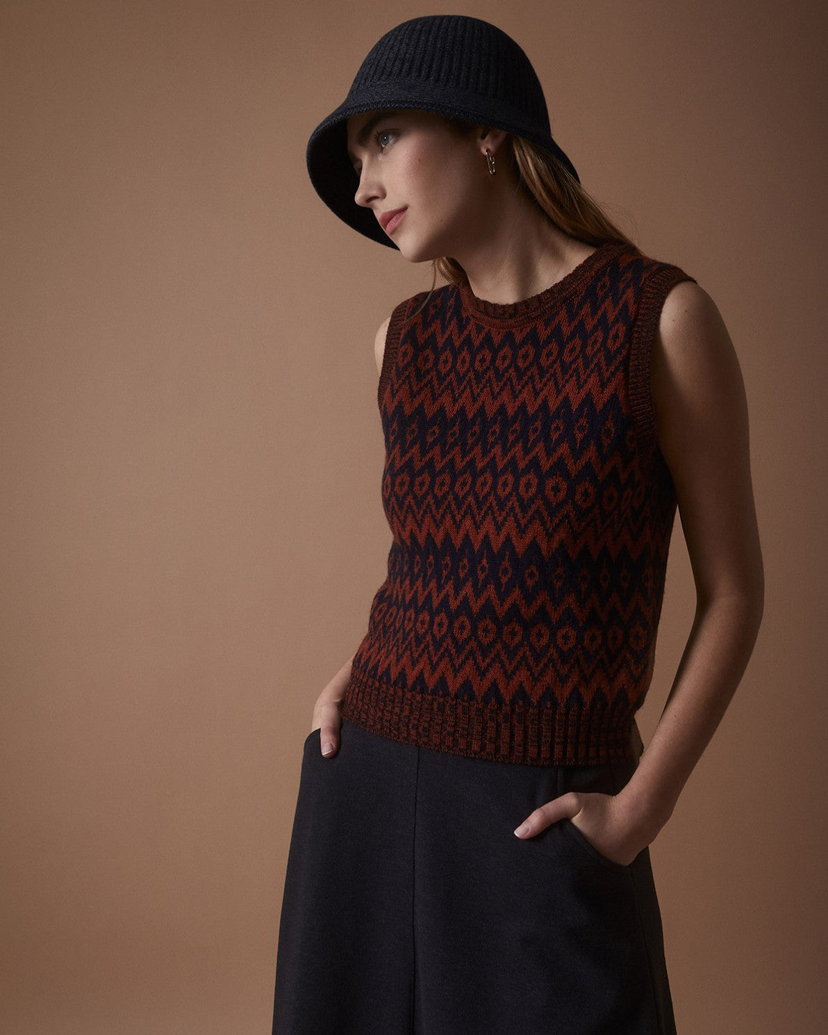 Chaleco de punto jacquard