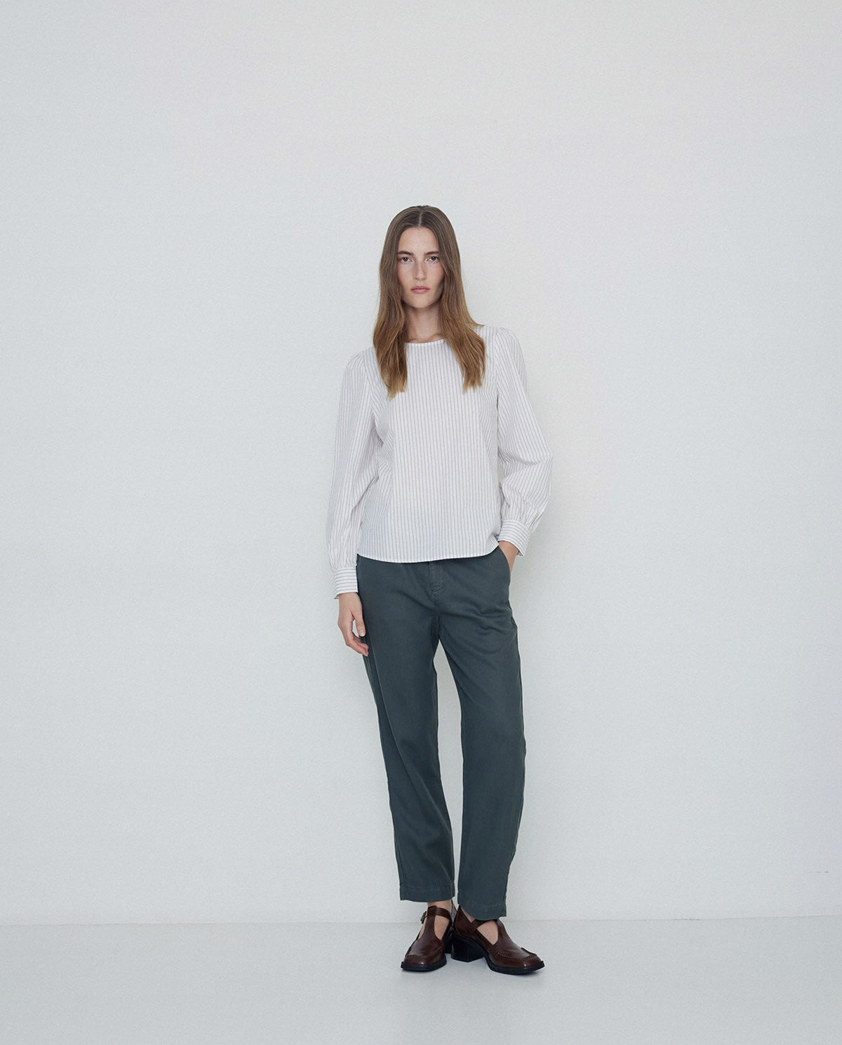 Blusa de algodón a rayas