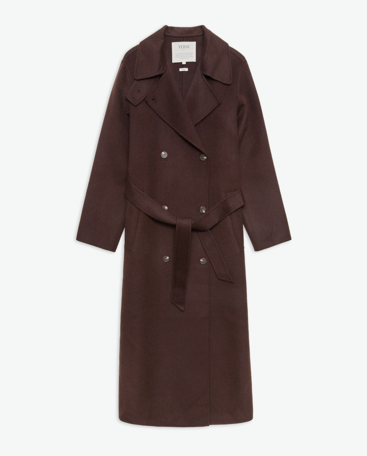 Handmade wool-blend long coat Chocolate