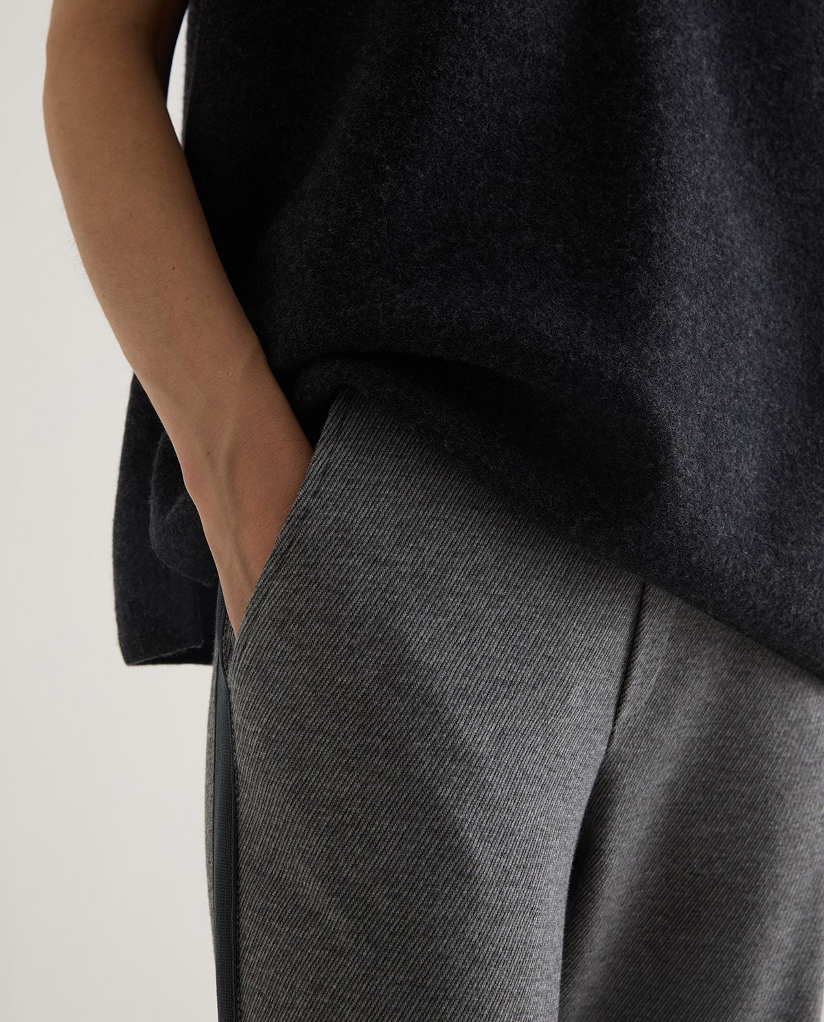 Anthracite wide flannel trousers