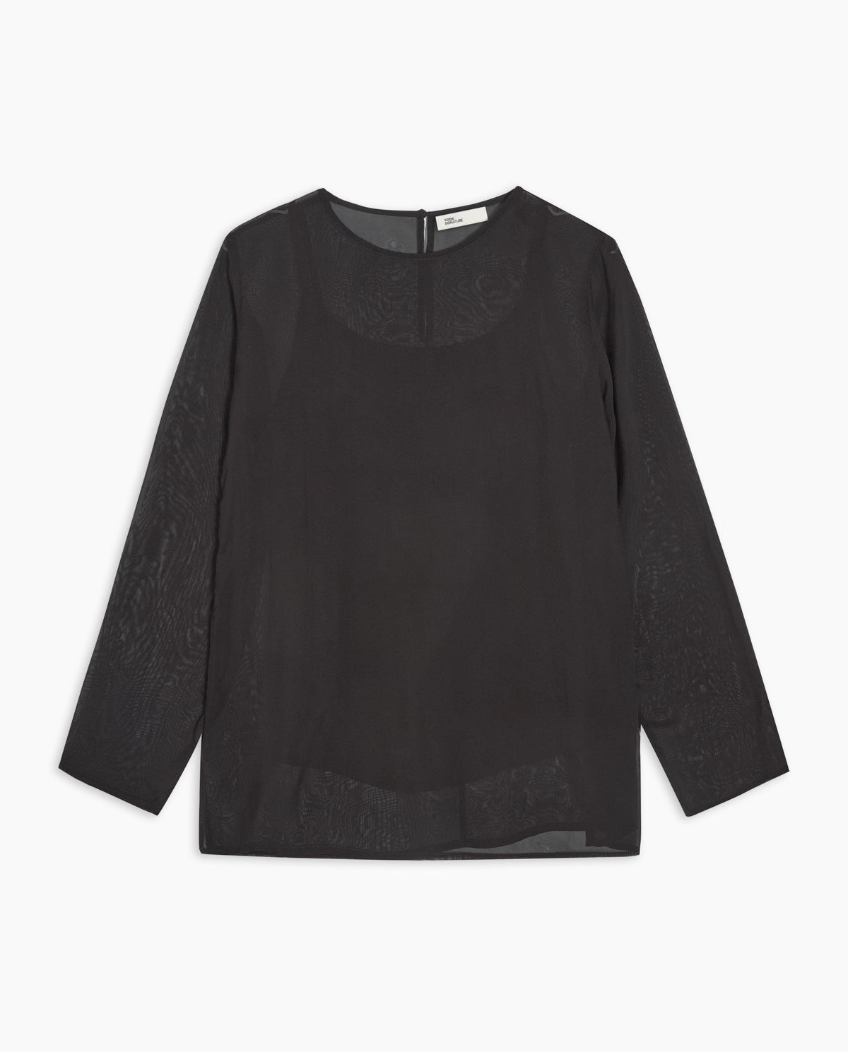 blusa de organza negra transparente