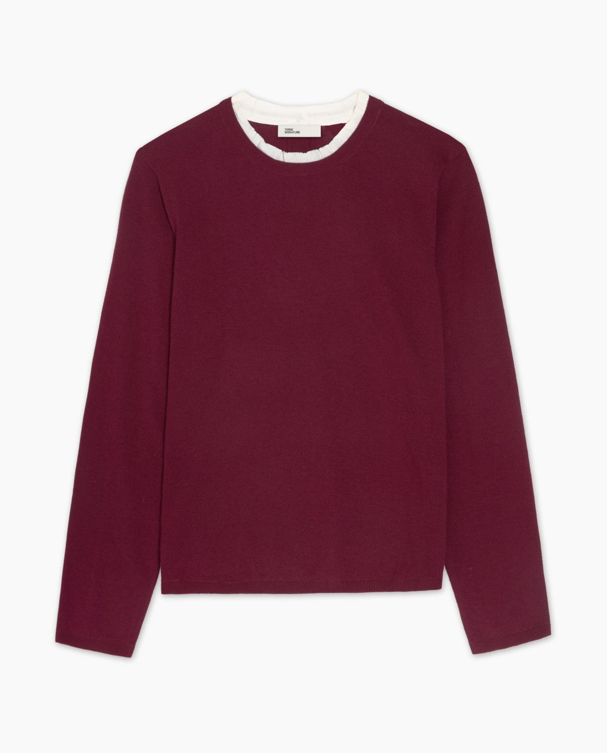 Maroon cotton and wool sweater contrasting accents
