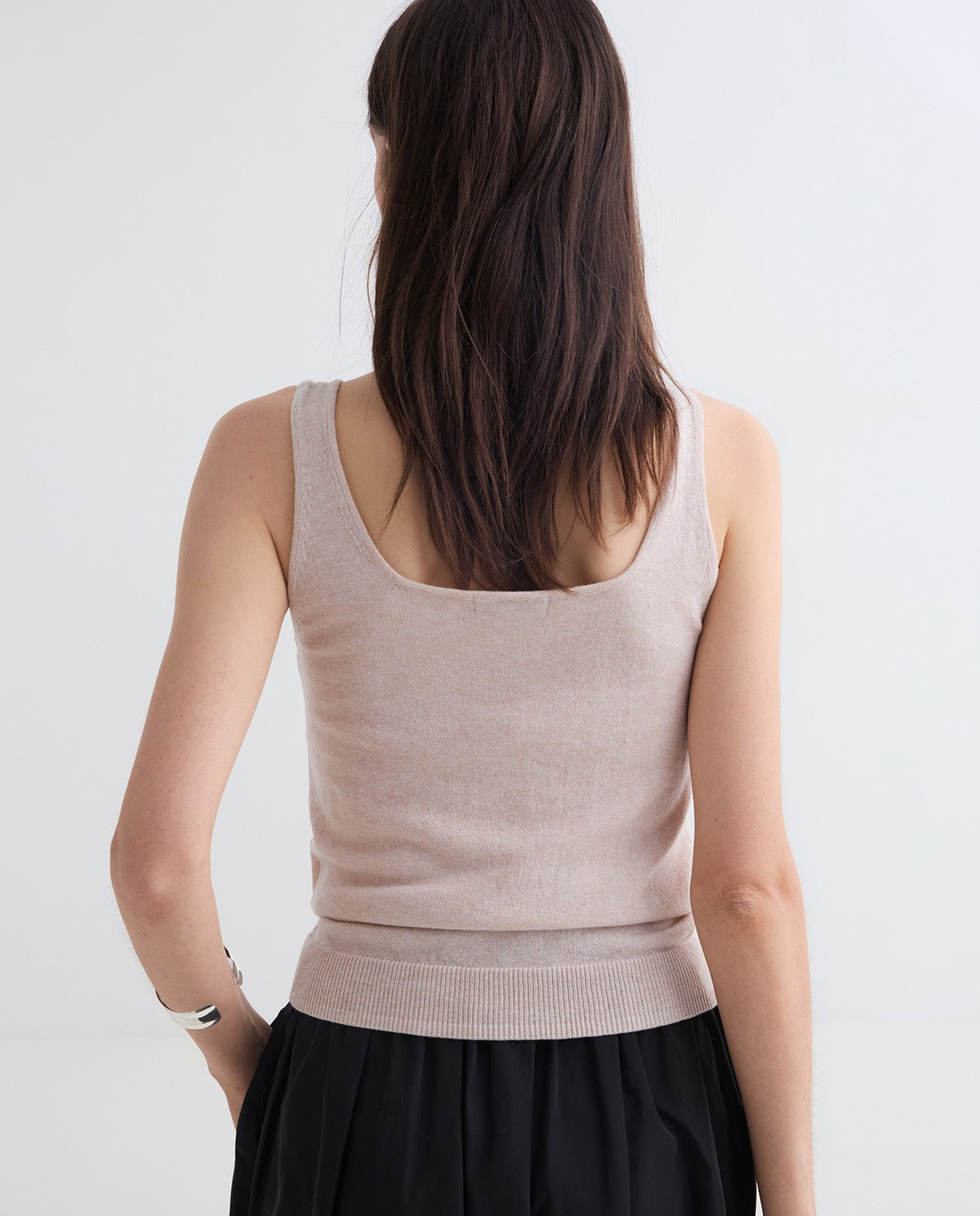 Beige cotton and wool lingerie top