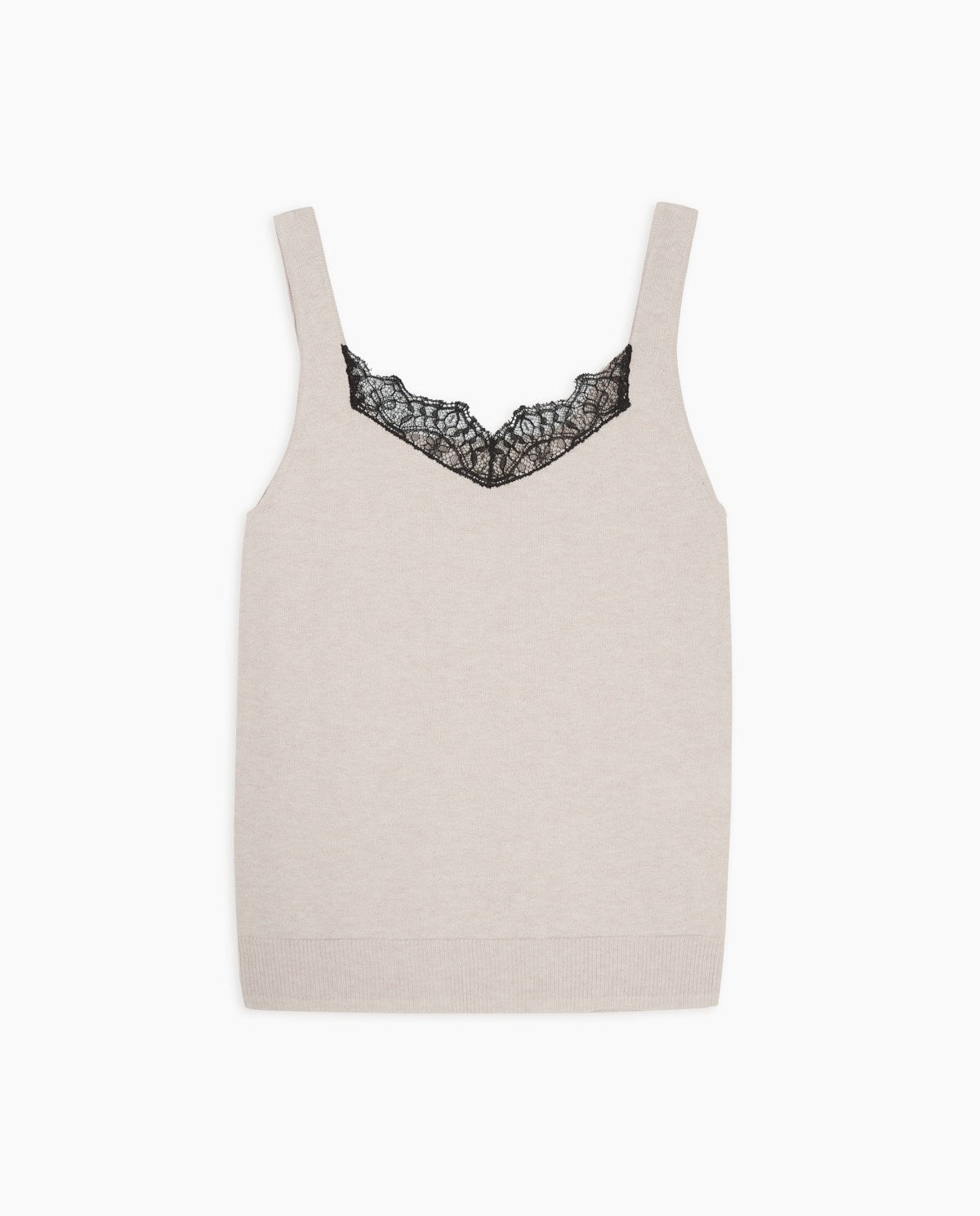 Beige cotton and wool lingerie top