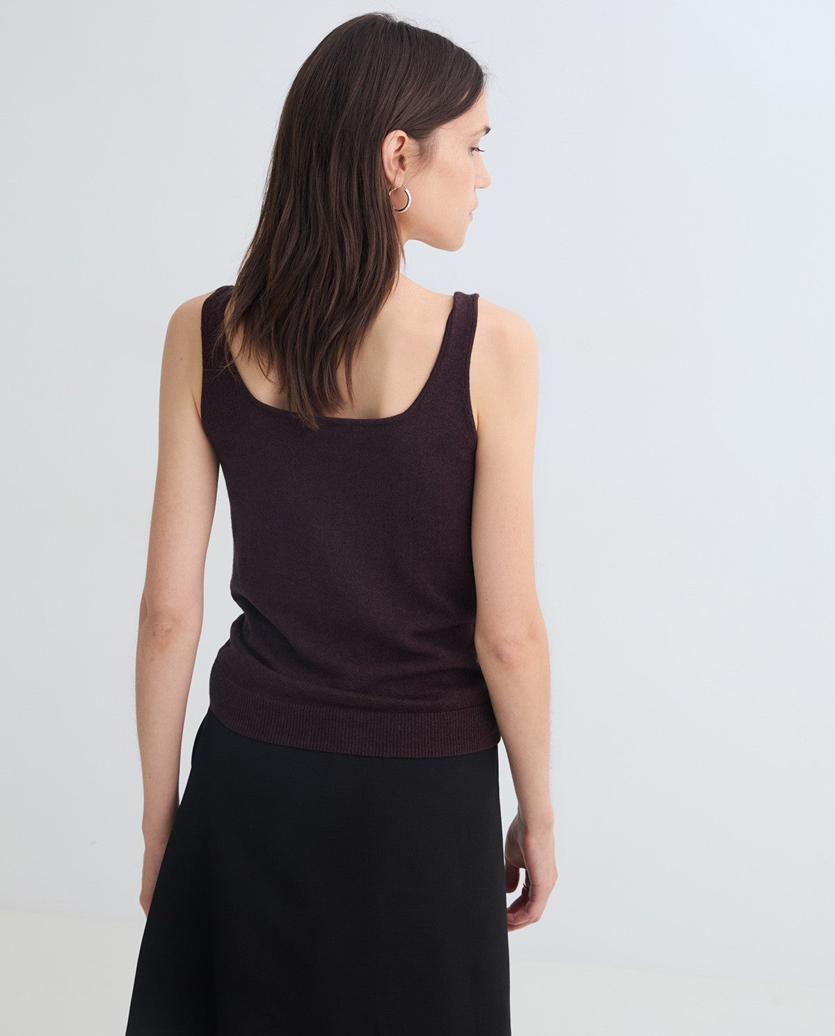 Burgundy cotton and wool lingerie top