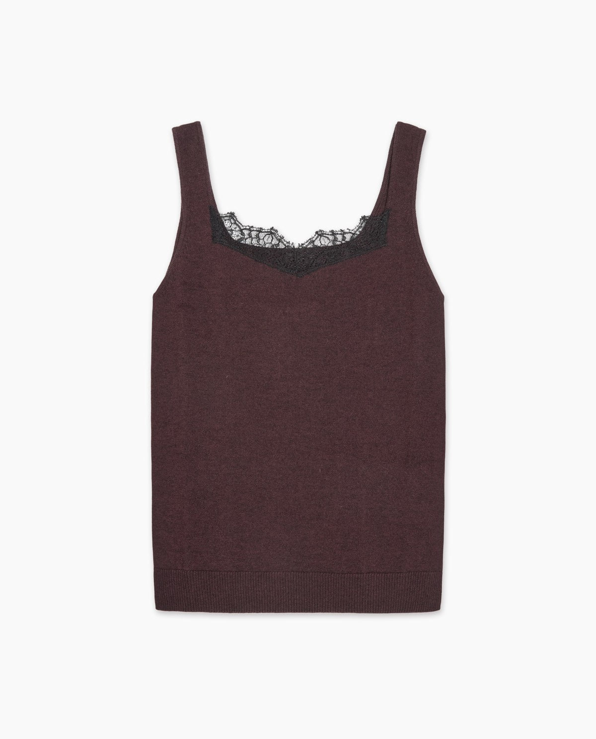 Burgundy cotton and wool lingerie top