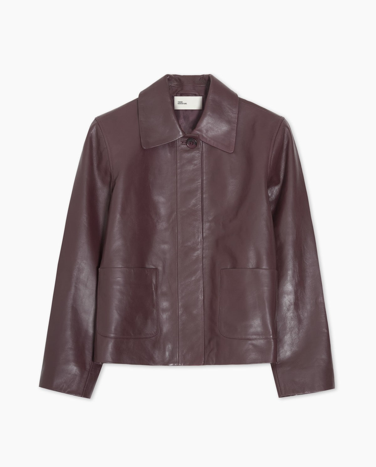 100% leather short jacket burgundy