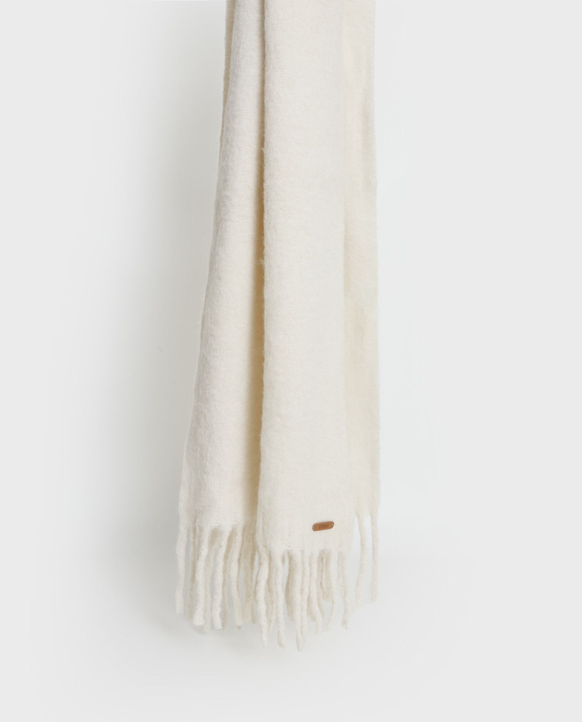 Wool-blend maxi scarf with fringe