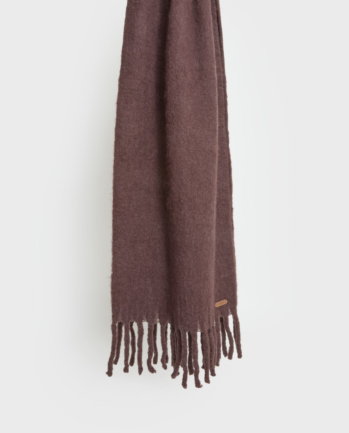 Wool-blend maxi scarf with fringe