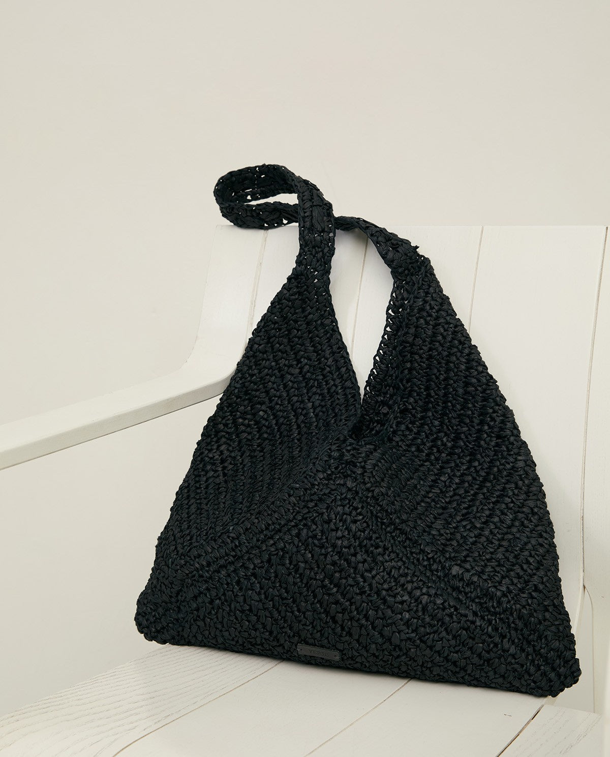 Woven-raffia hobo bag