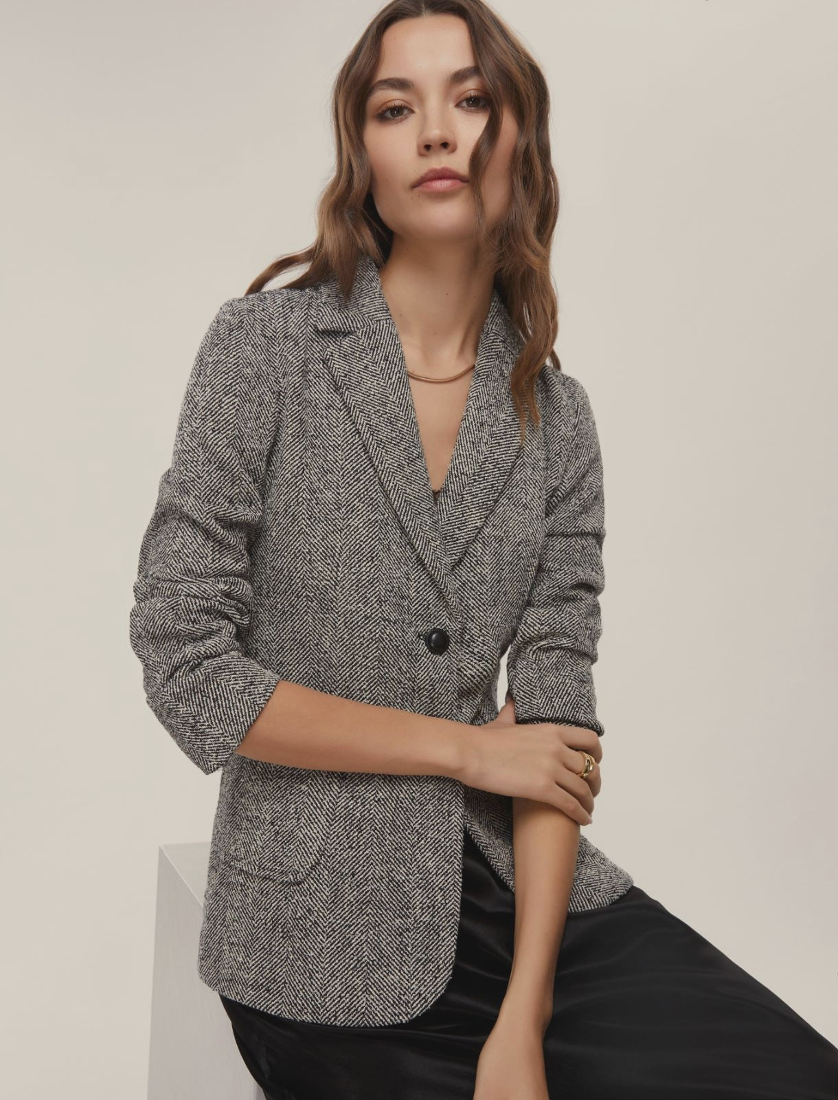 Feminine basketweave jacket