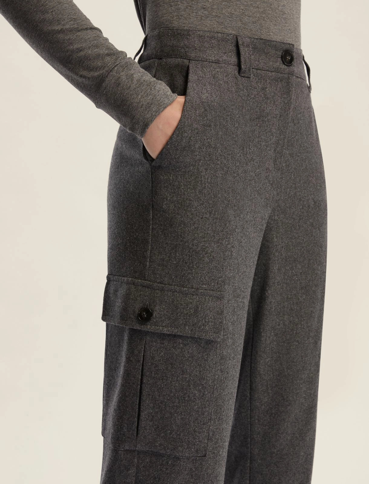 Grey cargo trousers