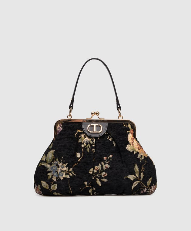 Floral jacquard shoulder bag