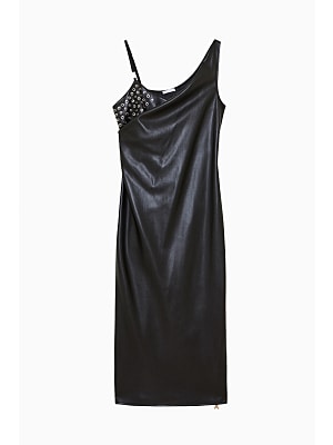 Vestido midi con ojales