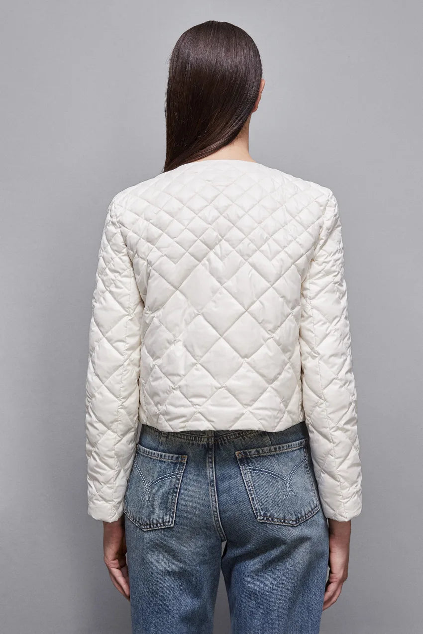 Chaqueta acolchada de plumas de pato brillante