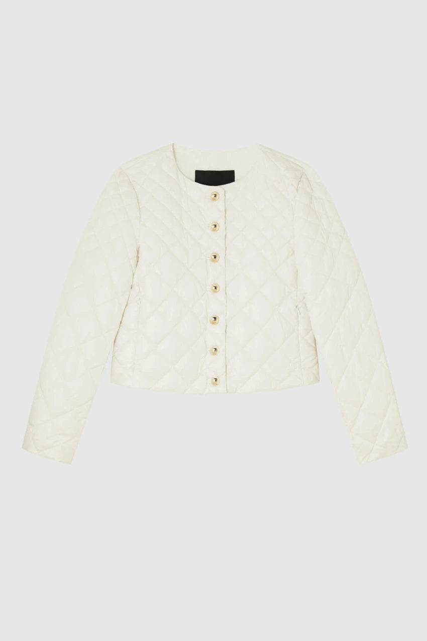 Chaqueta acolchada de plumas de pato brillante
