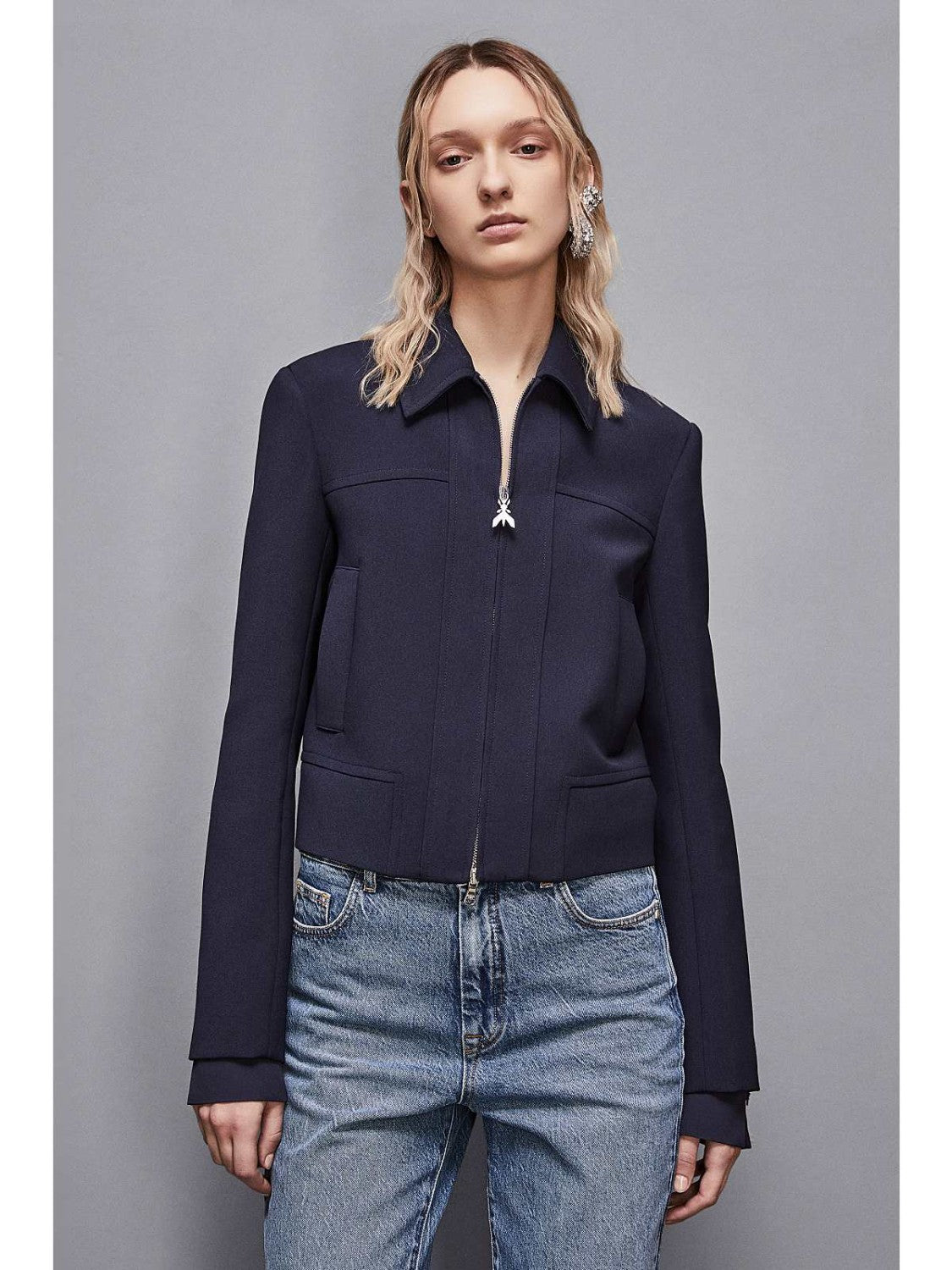 Navy cropped jacket