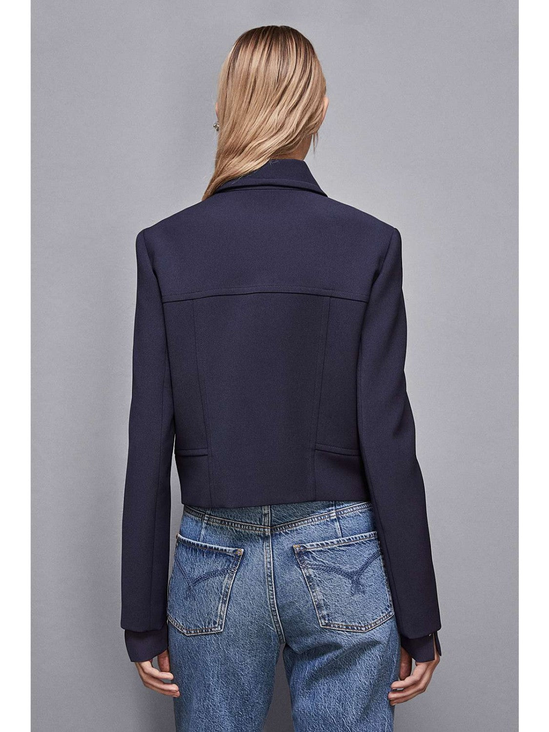 Navy cropped jacket