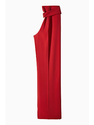 Belted palazzo-fit pants