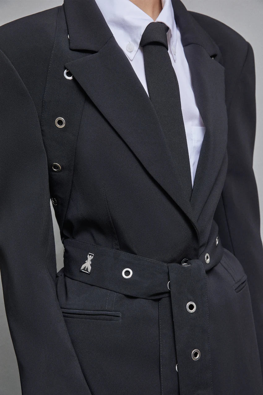 Blazer de crepé con corte boyfriend