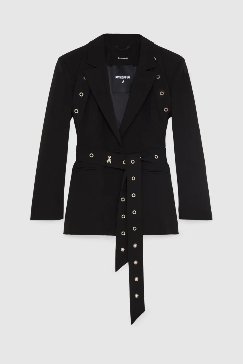 Blazer de crepé con corte boyfriend