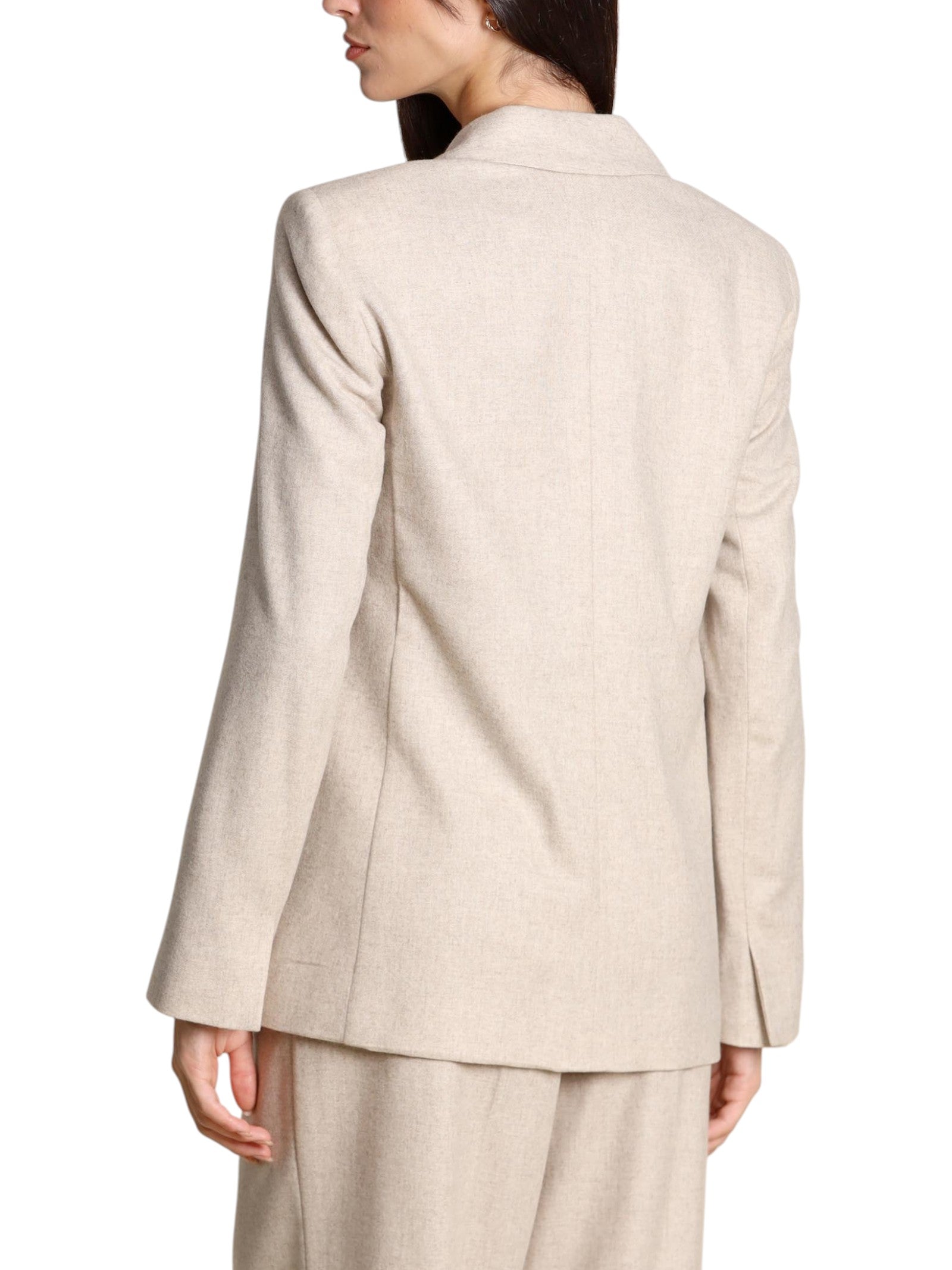 Flannel blazer beige